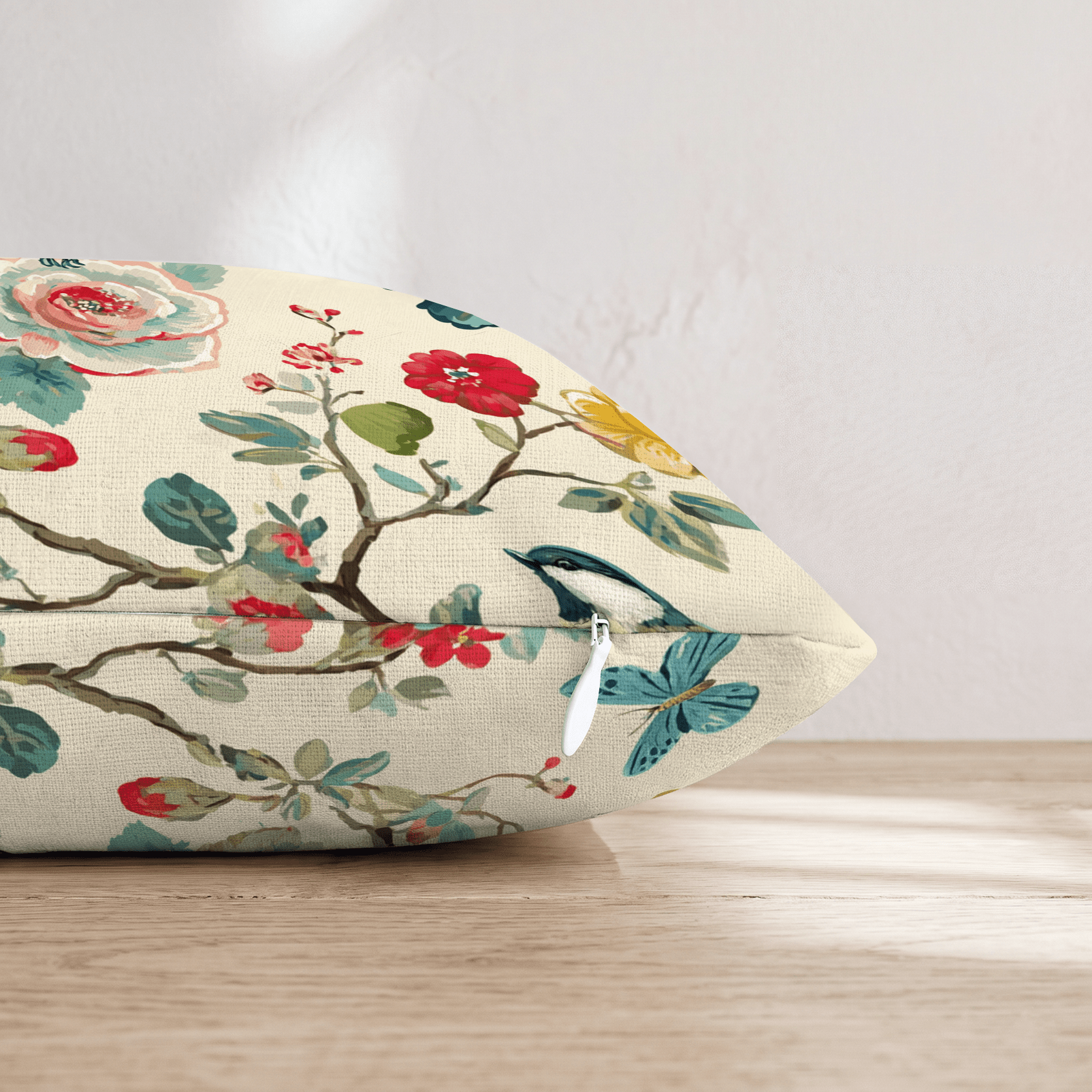 Birds and Blooms Throw Pillow - Hillcroft Home