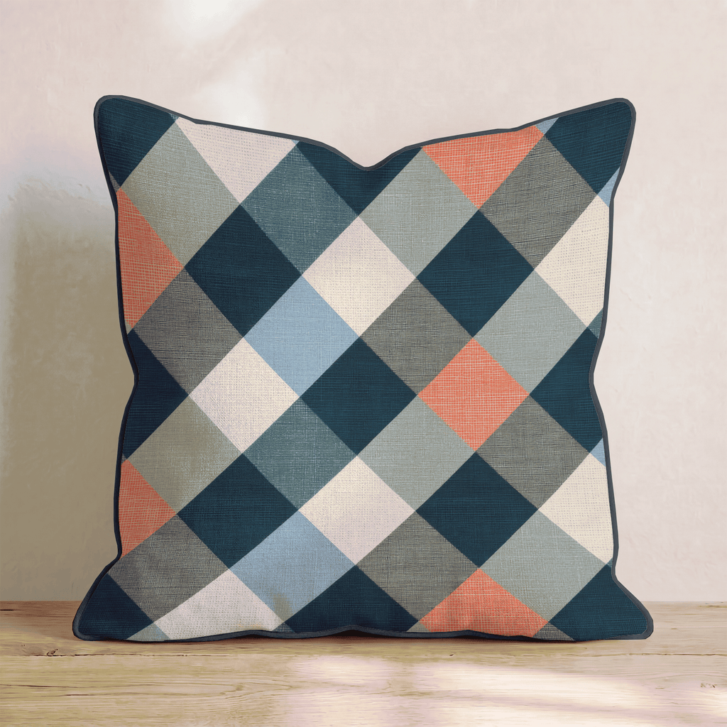 Biscuit Grid Throw Pillow - Hillcroft Home