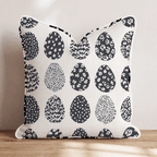 Black and White Eggs Throw Pillow - Hillcroft Home
