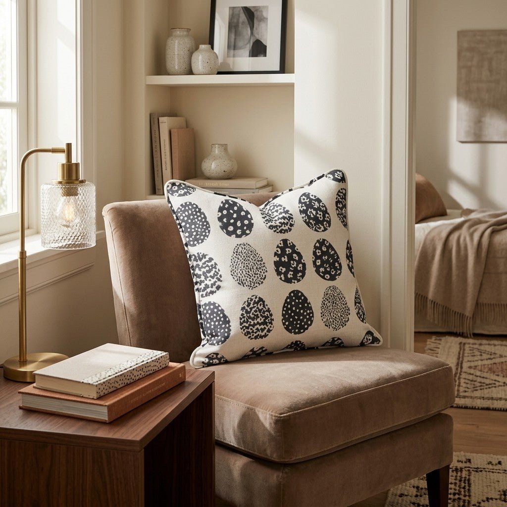Black and White Eggs Throw Pillow - Hillcroft Home