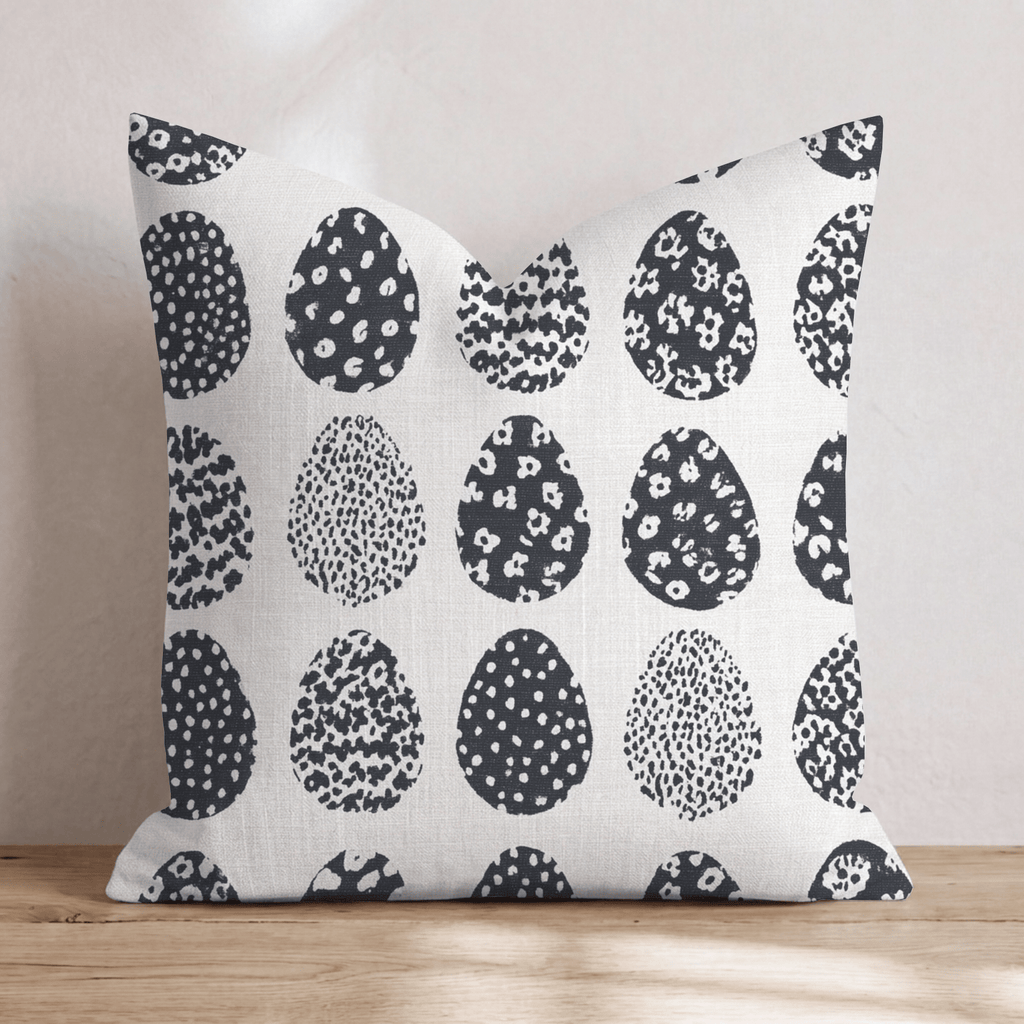 Black and White Eggs Throw Pillow - Hillcroft Home
