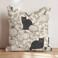 Black Cat Patch Throw Pillow - Hillcroft Home