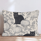 Black Cat Patch Throw Pillow - Hillcroft Home