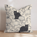 Black Cat Patch Throw Pillow - Hillcroft Home