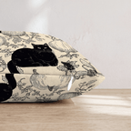 Black Cat Patch Throw Pillow - Hillcroft Home