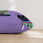 Black Cat Pine Sweater Throw Pillow - Hillcroft Home