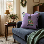 Black Cat Pine Sweater Throw Pillow throw pillow - Hillcroft Home