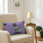 Black Cat Pine Sweater Throw Pillow - Hillcroft Home