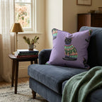 Black Cat Pine Sweater Throw Pillow - Hillcroft Home