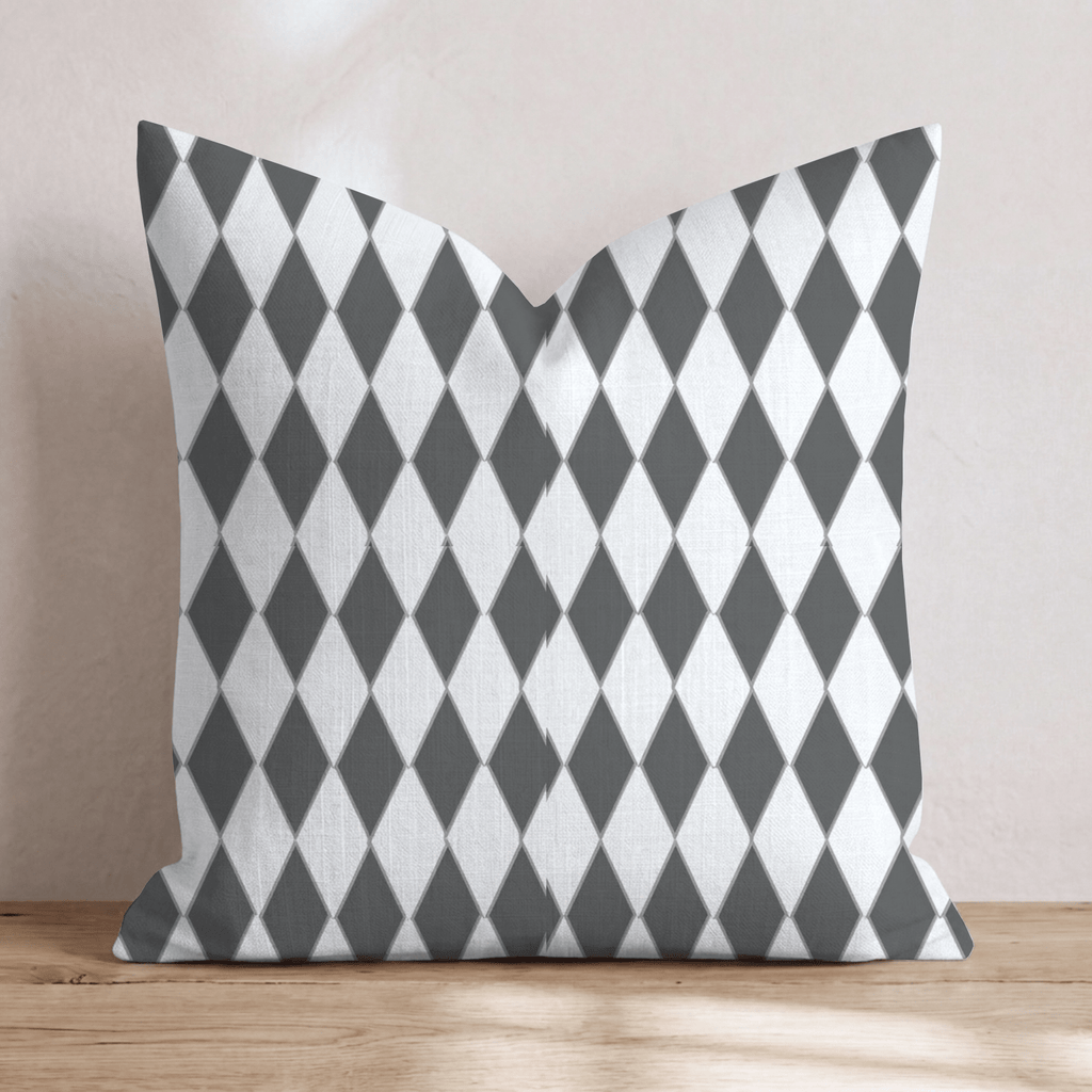 Black Diamond Harlequin Throw Pillow - Hillcroft Home
