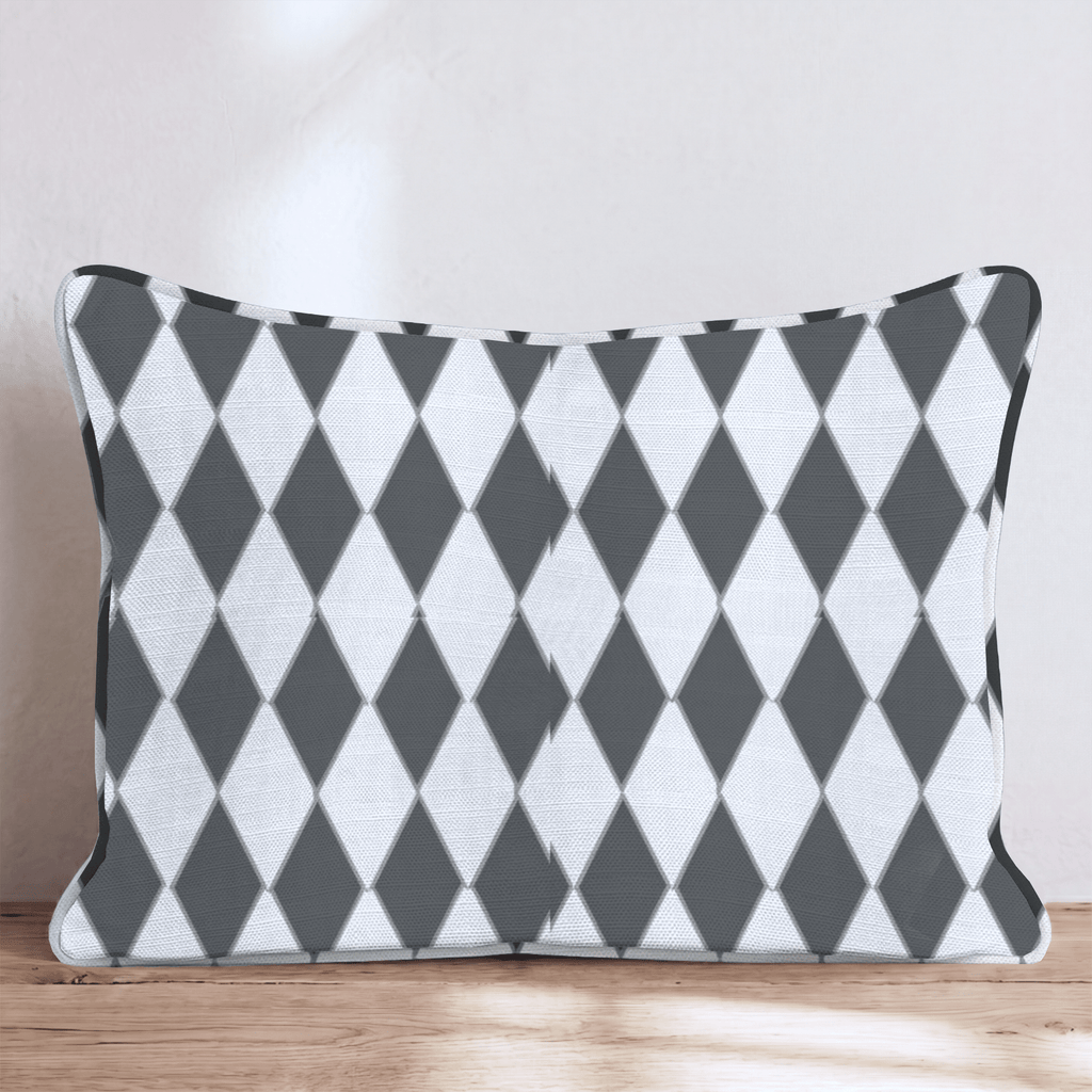 Black Diamond Harlequin Throw Pillow - Hillcroft Home