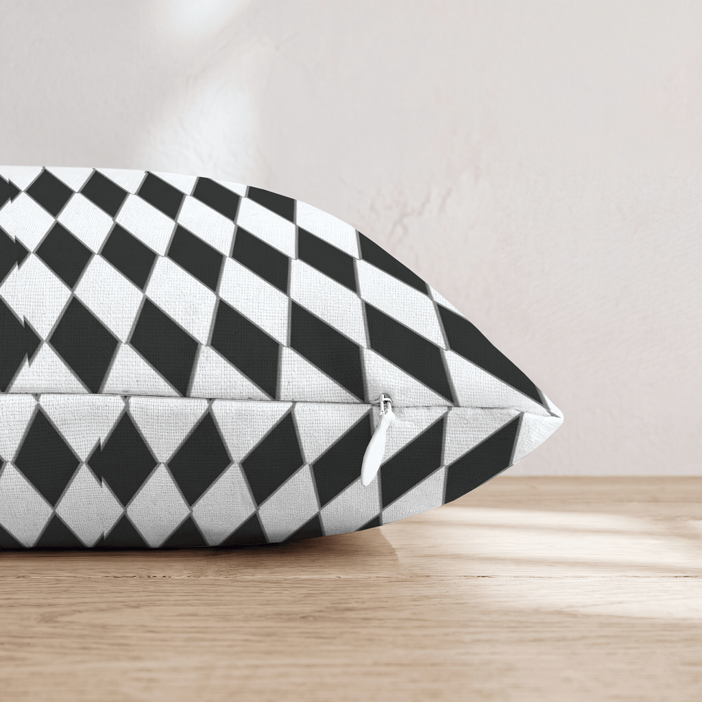 Black Diamond Harlequin Throw Pillow - Hillcroft Home