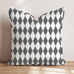 Black Diamond Harlequin Throw Pillow - Hillcroft Home