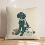 Black Goldendoodle Football Throw Pillow - Hillcroft Home