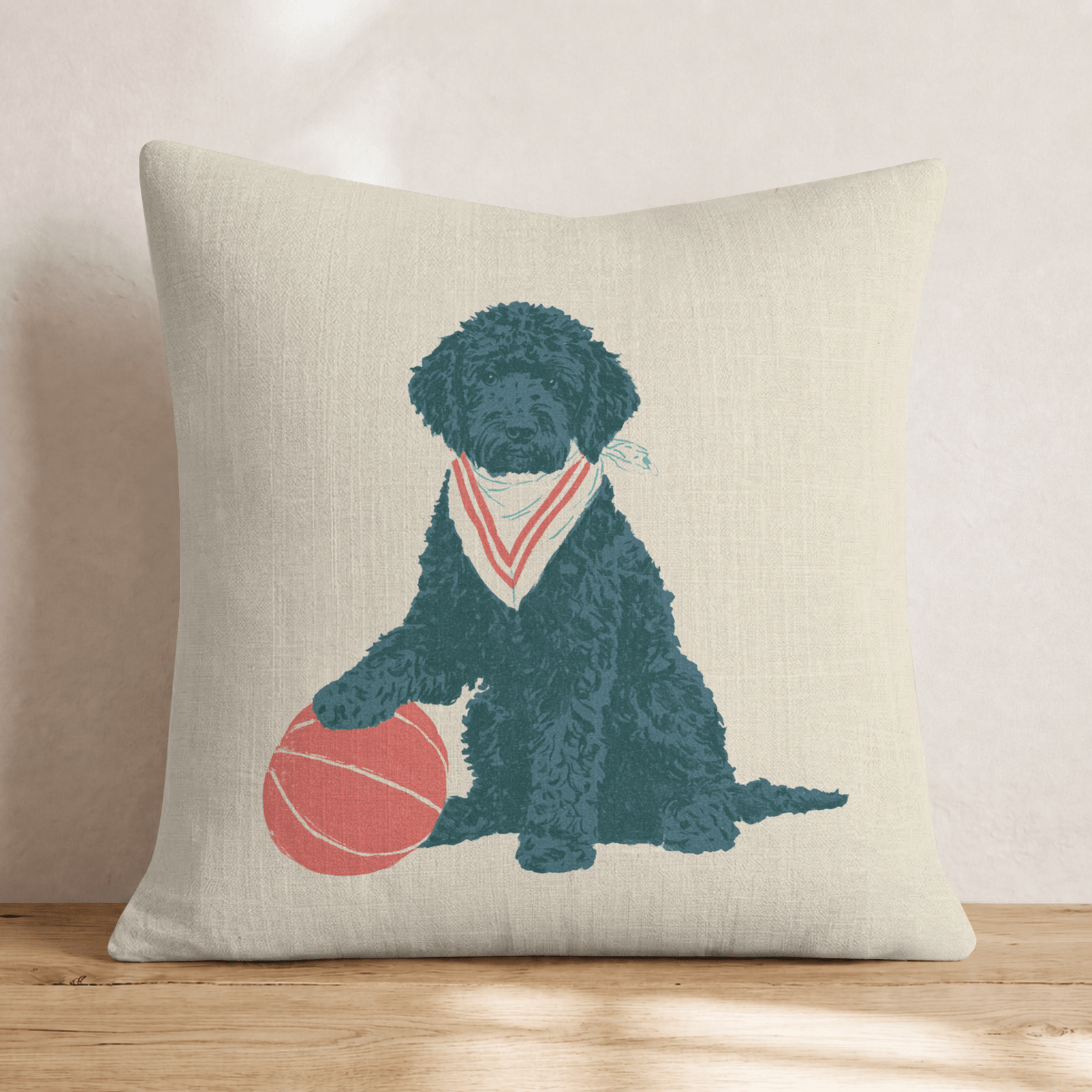 Black Goldendoodle Goals Throw Pillow - Hillcroft Home