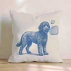 Black Goldendoodle Pickleball Throw Pillow - Hillcroft Home