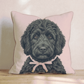 Black Goldendoodle Portrait Throw Pillow - Hillcroft Home