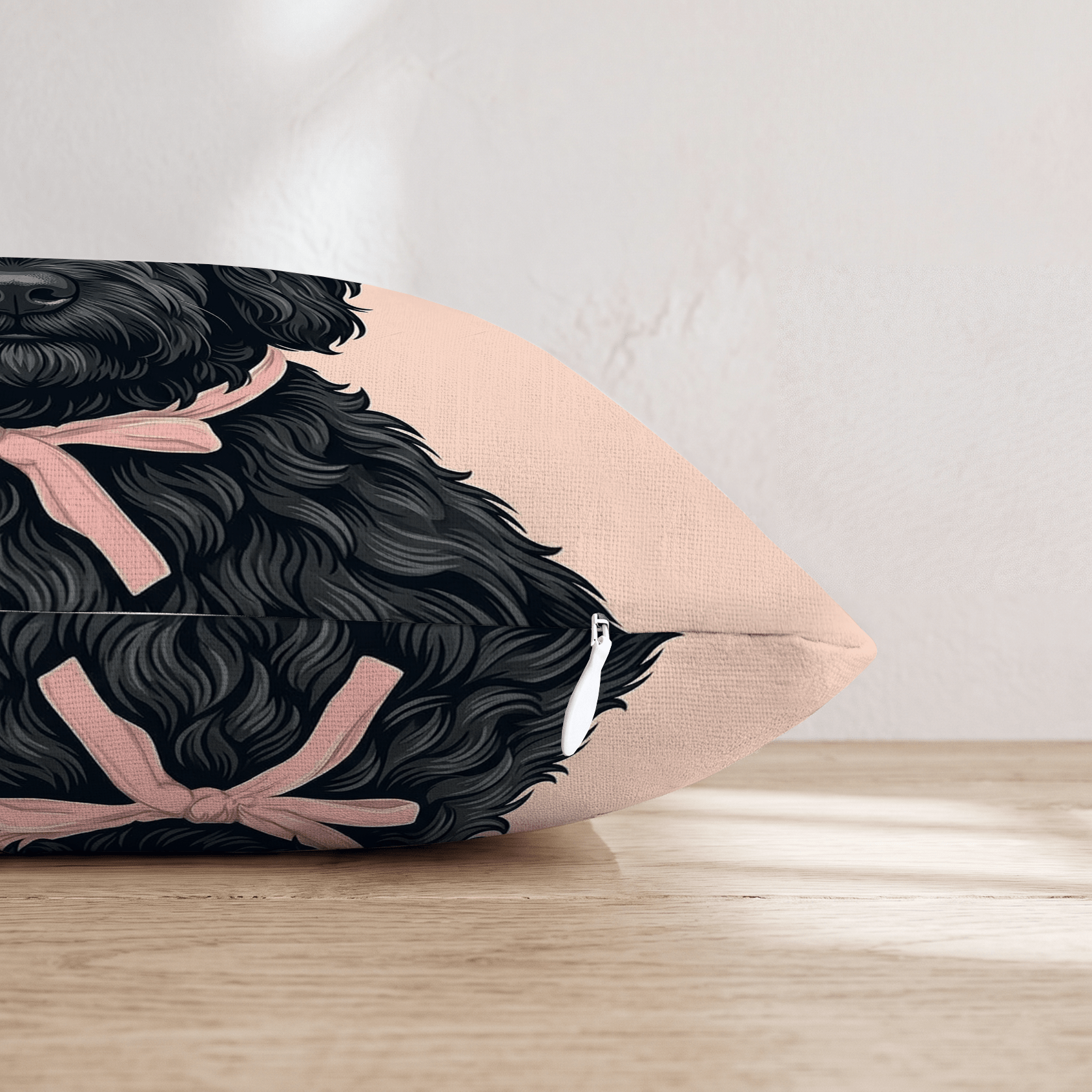 Black Goldendoodle Portrait Throw Pillow - Hillcroft Home