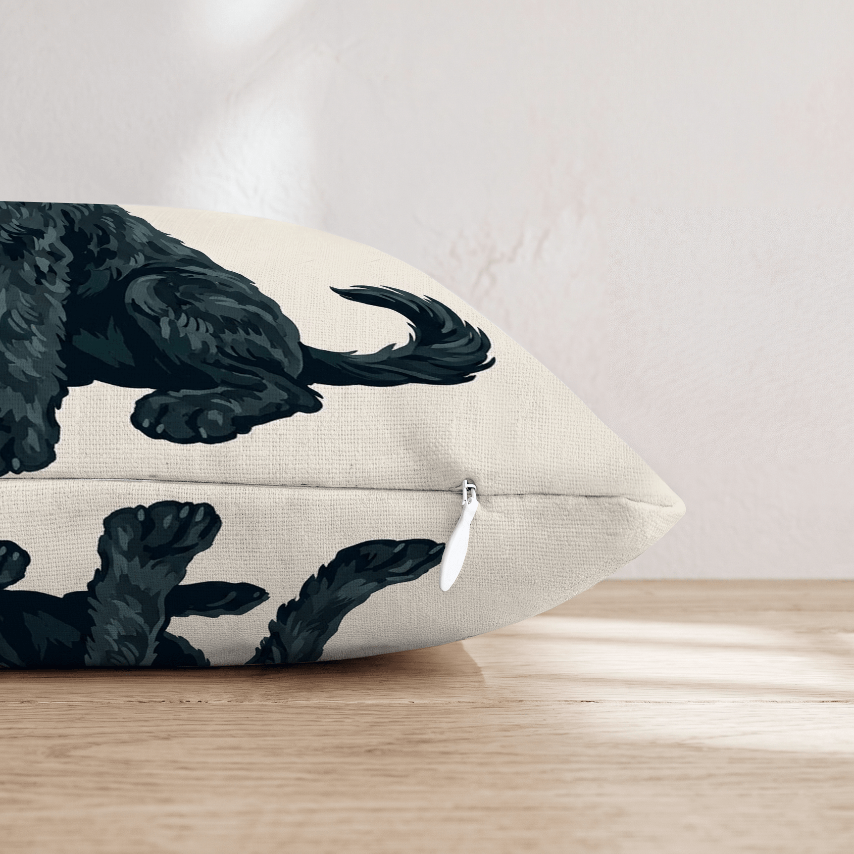 Black Goldendoodle Throw Pillow - Hillcroft Home