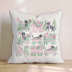 Black Lab Christmas Train Throw Pillow - Hillcroft Home