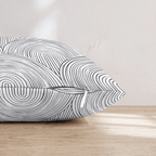 Black White Arch Wave Throw Pillow - Hillcroft Home