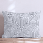 Black White Arch Wave Throw Pillow - Hillcroft Home
