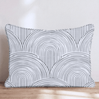 Black White Arch Wave Throw Pillow - Hillcroft Home