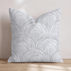 Black White Arch Wave Throw Pillow - Hillcroft Home