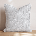 Black White Arch Wave Throw Pillow - Hillcroft Home