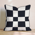 Black White Grand Check Throw Pillow - Hillcroft Home