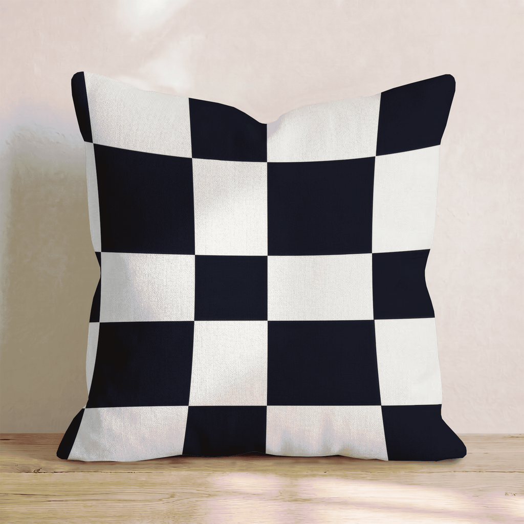 Black White Grand Check Throw Pillow - Hillcroft Home