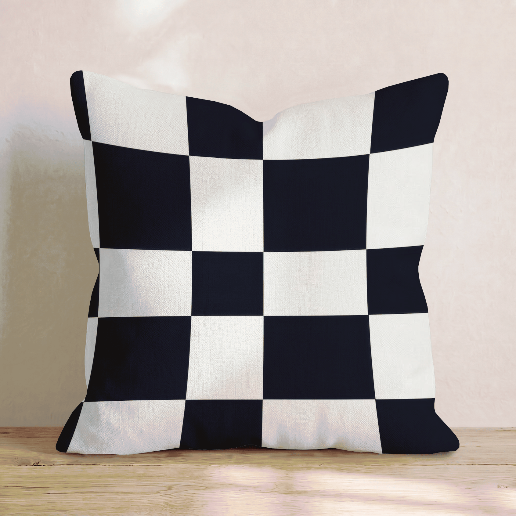Black White Grand Check Throw Pillow - Hillcroft Home