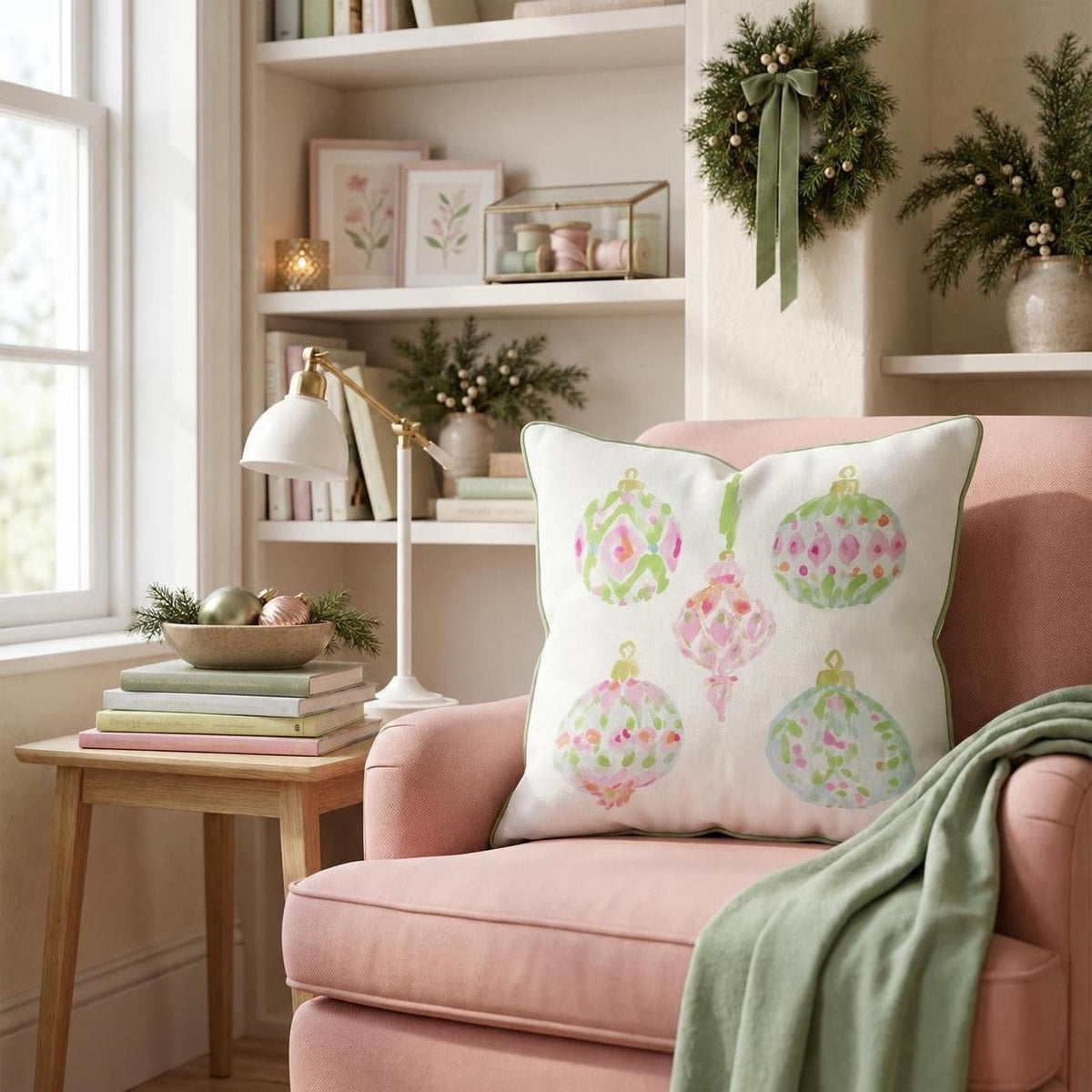 Blair's Ornaments Throw Pillow throw pillow - Hillcroft Home