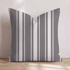 Blanchette Stripes - Charcoal Throw Pillow throw pillow - Hillcroft Home