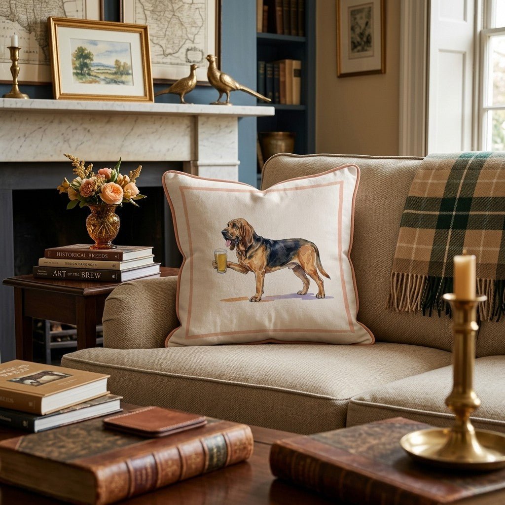 Bloodhound Lager Throw Pillow - Hillcroft Home