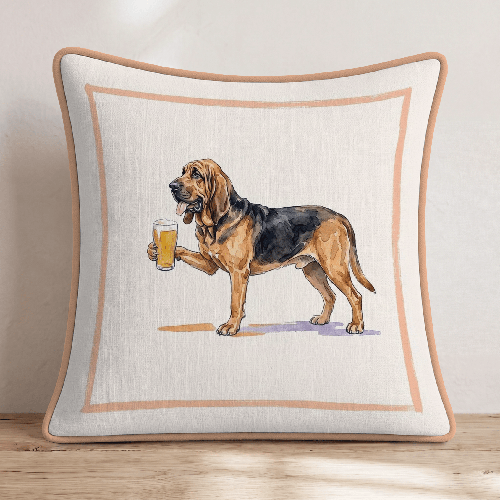 Bloodhound Lager Throw Pillow - Hillcroft Home