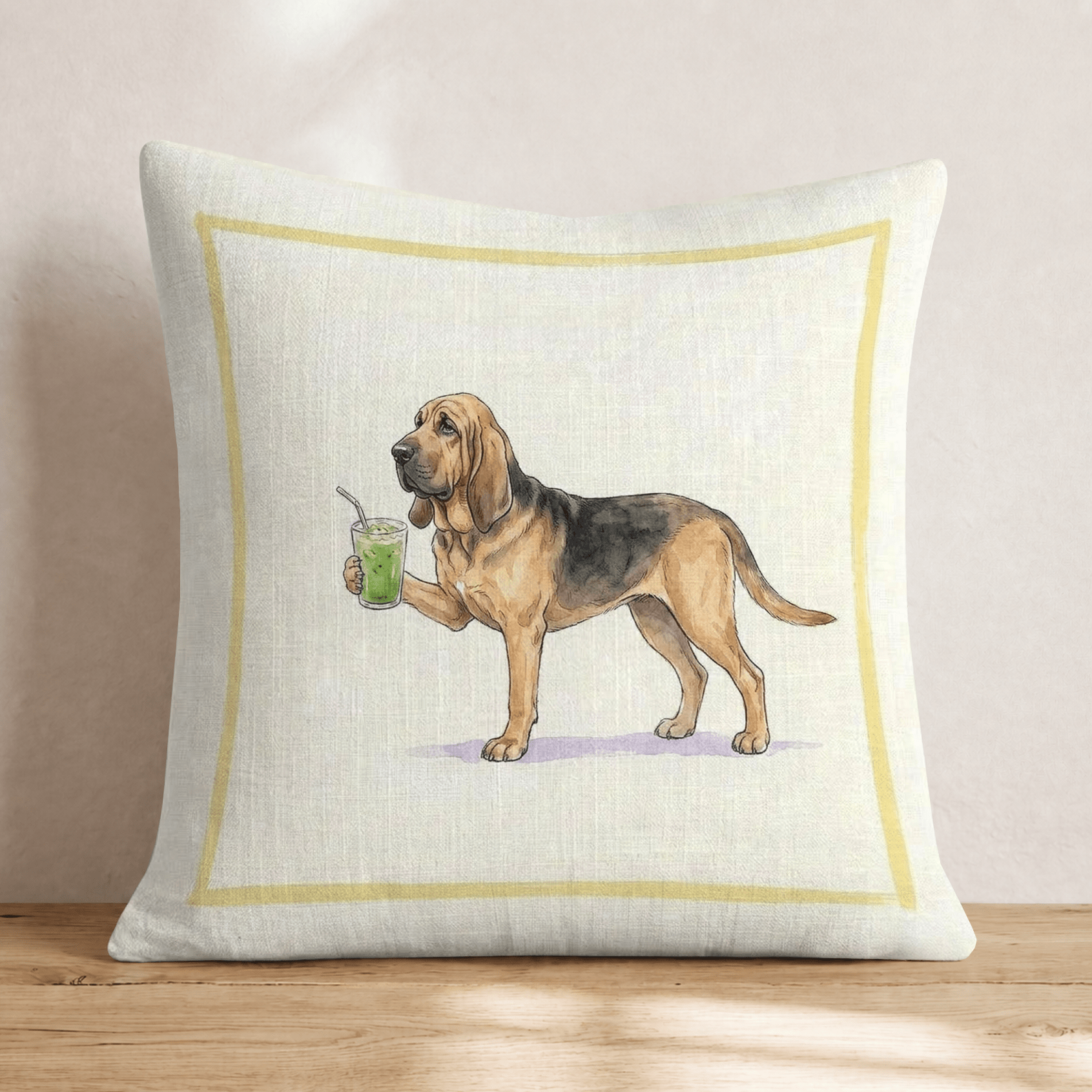 Bloodhound Matcha Throw Pillow - Hillcroft Home