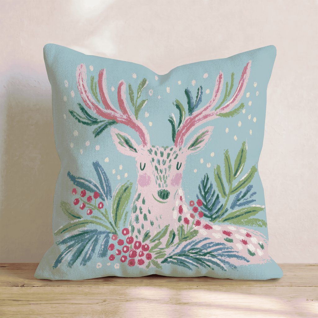 Blossom Antler Deer Throw Pillow - Hillcroft Home
