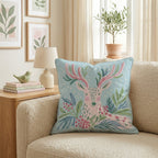 Blossom Antler Deer Throw Pillow - Hillcroft Home