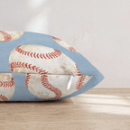 Blue and Baseballs Throw Pillow - Hillcroft Home