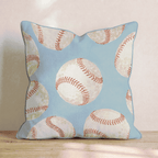 Blue and Baseballs Throw Pillow - Hillcroft Home