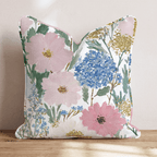 Blue and Gold Garden Throw Pillow - Hillcroft Home