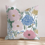 Blue and Gold Garden Throw Pillow - Hillcroft Home