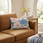 Blue and Gold Garden Throw Pillow - Hillcroft Home