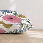Blue and Gold Garden Throw Pillow - Hillcroft Home