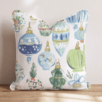 Blue and Green Christmas Scheme Throw Pillow throw pillow - Hillcroft Home