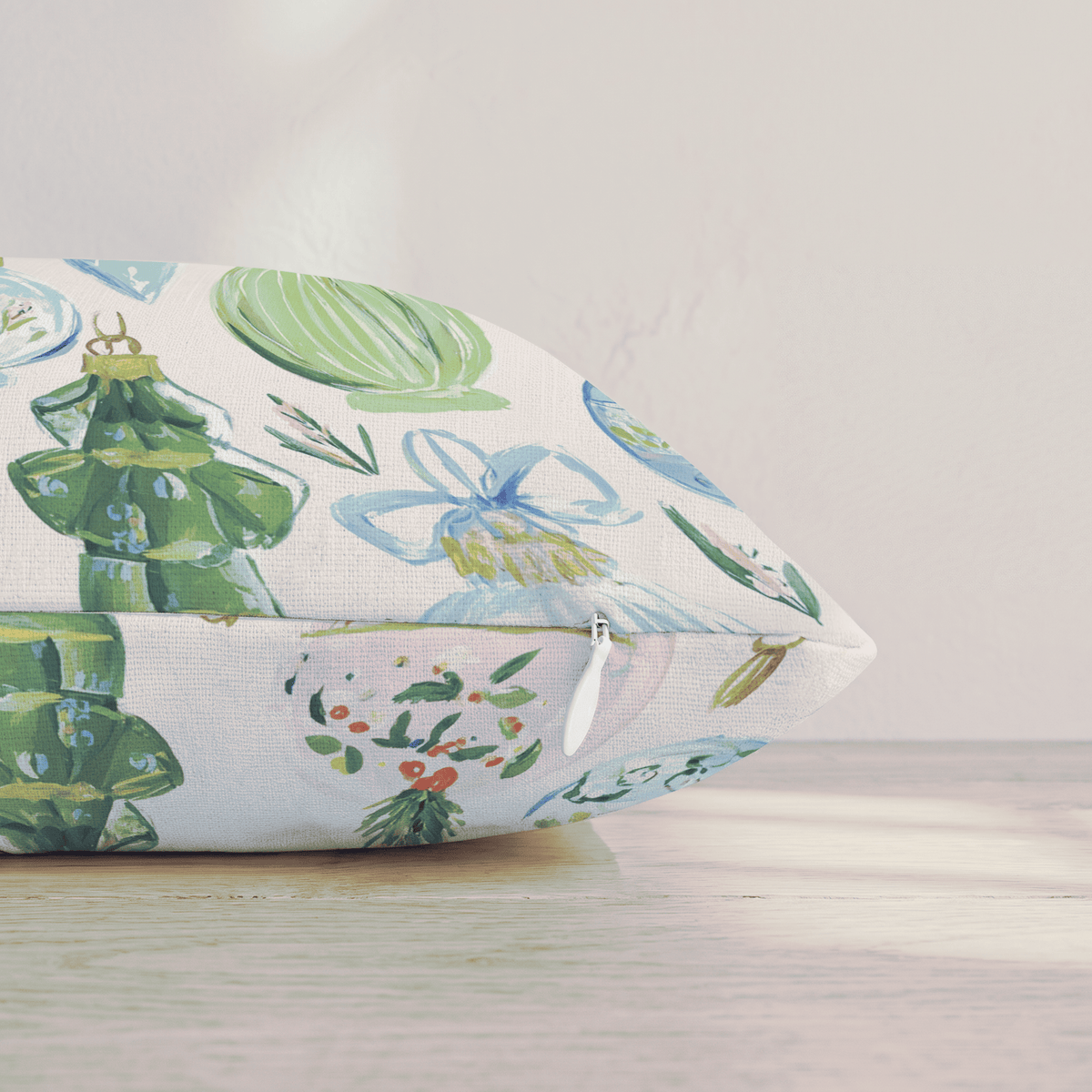 Blue and Green Christmas Scheme Throw Pillow throw pillow - Hillcroft Home