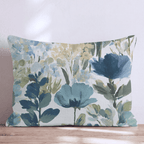 Blue and Green Gardens Throw Pillow - Hillcroft Home