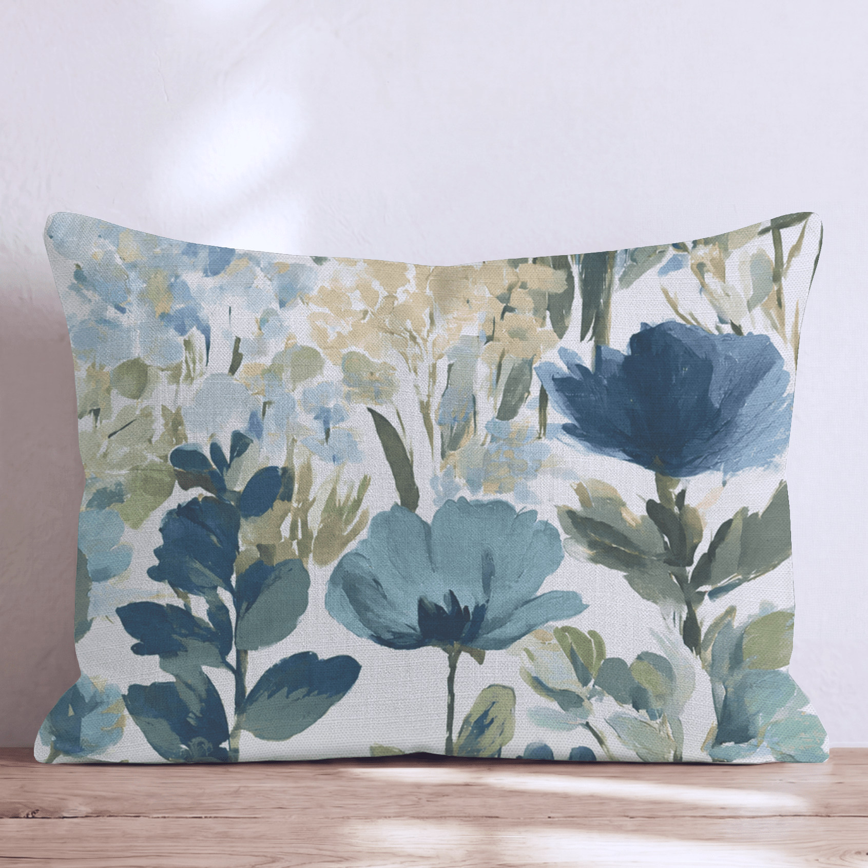 Blue and Green Gardens Throw Pillow - Hillcroft Home