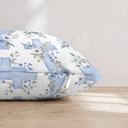 Blue and White Floral Cross Throw Pillow - Hillcroft Home